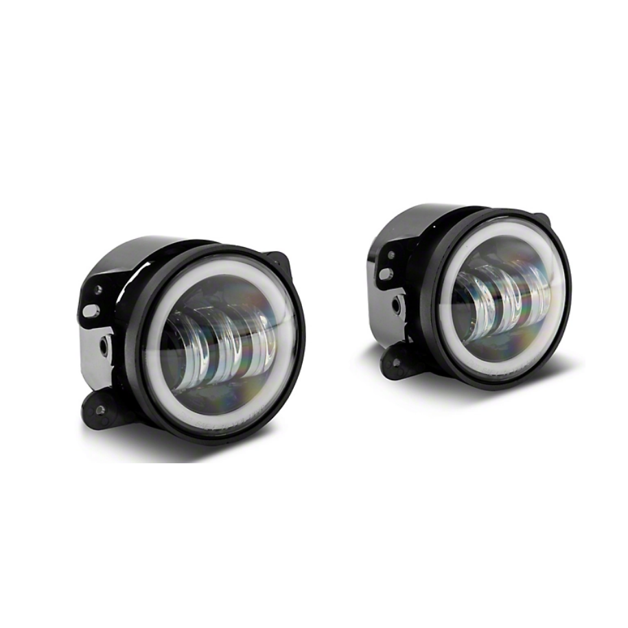 Jeep Wrangler JK y JL 2007-2023 Luces antiniebla LED Halo de la serie Raxiom Axial Blanco