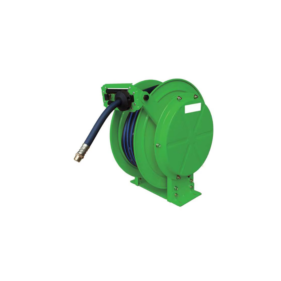 1/2" x 100 ft Carrete de manguera con retorno por resorte 300 psi