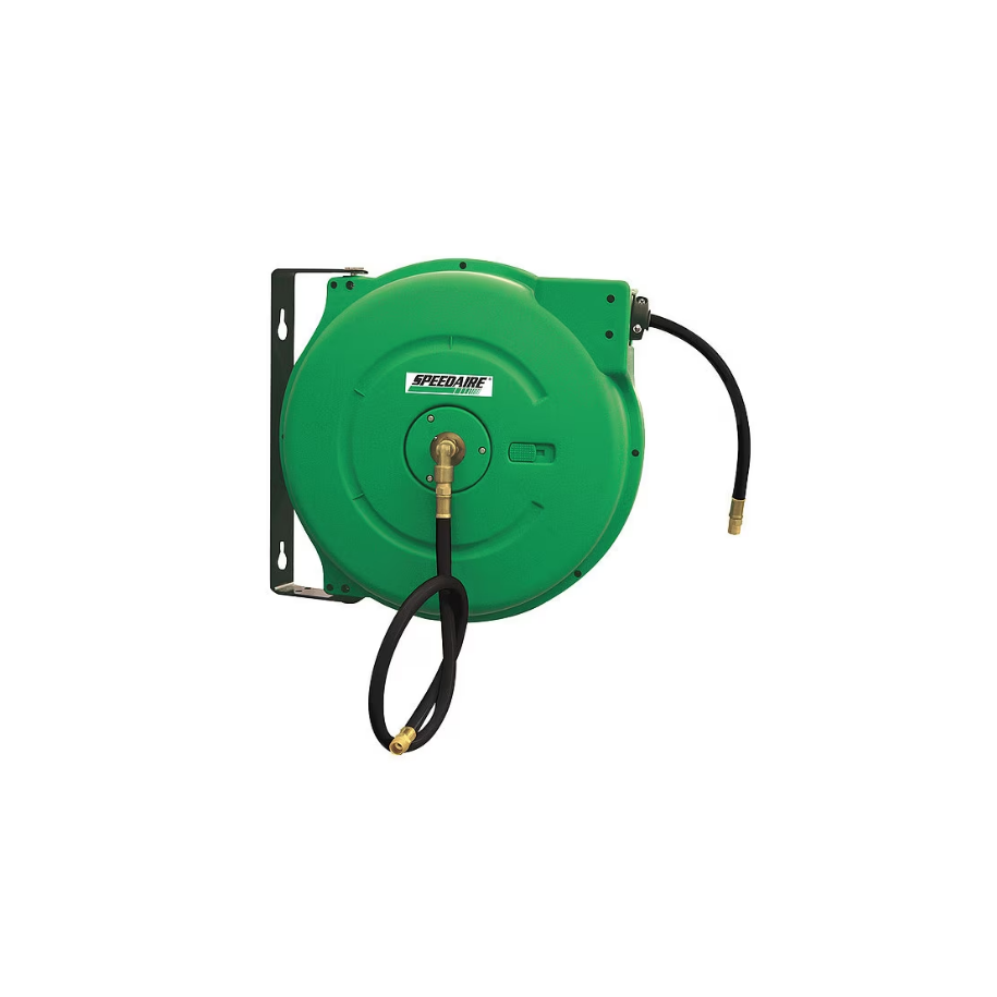 3/8" x 50 ft Carrete de manguera con retorno por resorte 300 psi