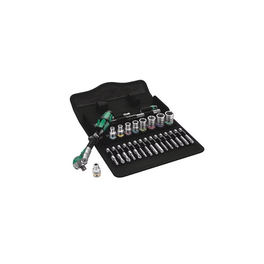 28 Piezas Juego Trinquete de velocidad de accionamiento métrico Zyklop 1/4" Wera