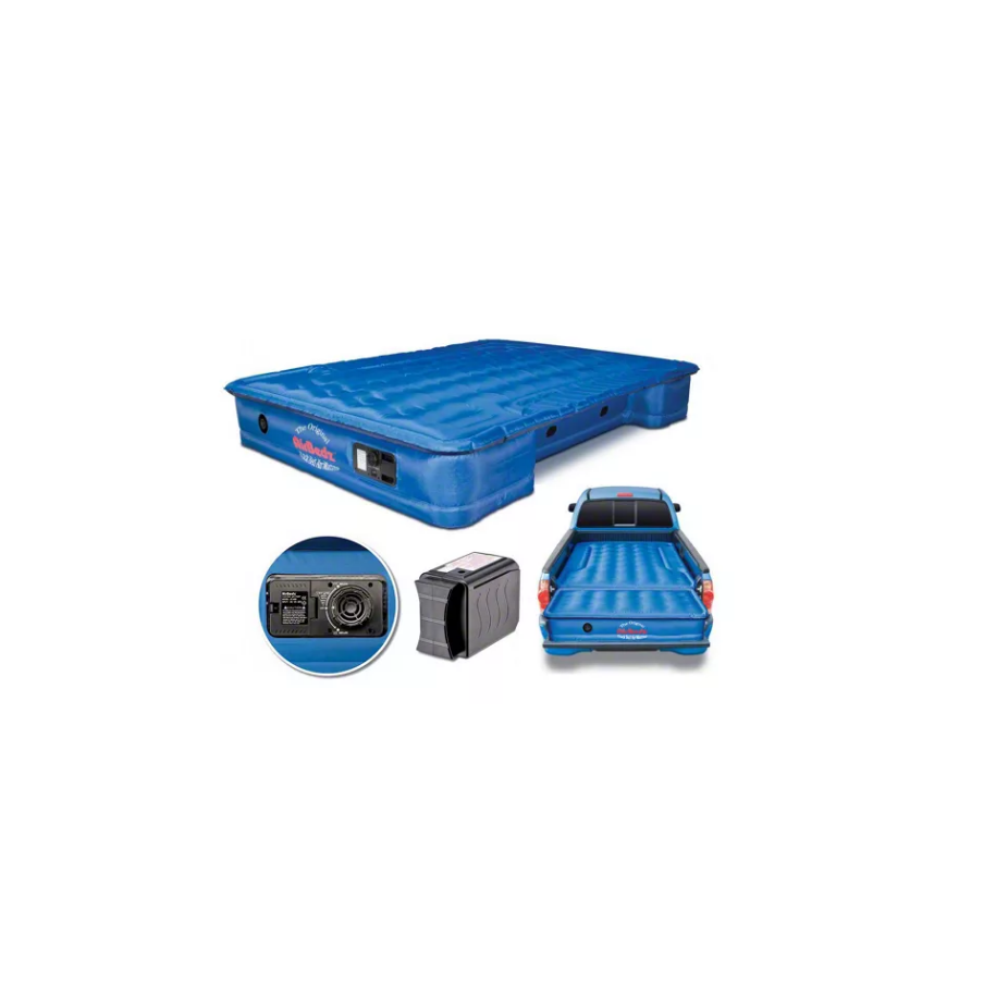 Colchón de aire para caja de camión con bomba de aire con batería recargable incorporada Azul